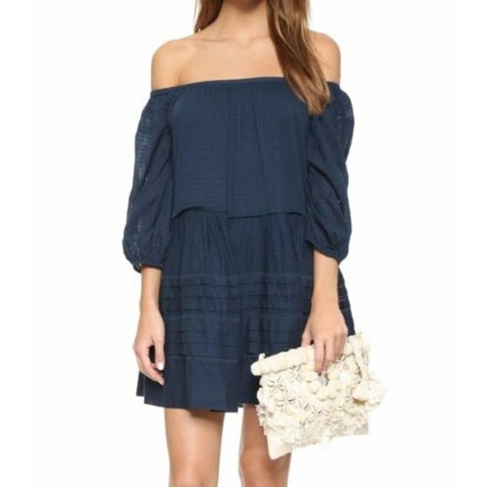 Free People Candy Shop Off-The-Shoulder Lacer Trim Dress